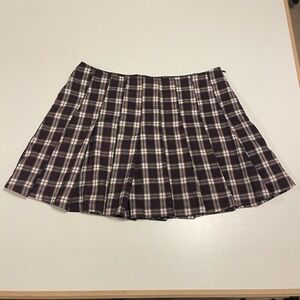 Forever 21 Maroon Plaid Mini Skirt - Size 30